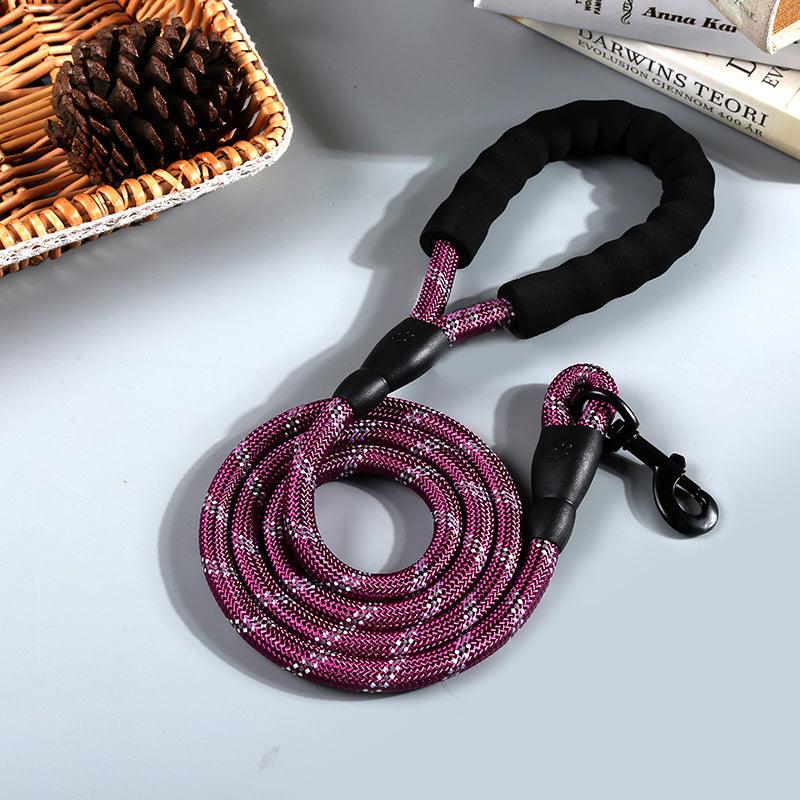 Reflective Nylon Round Rope Dog Leash - Dog Hugs Cat