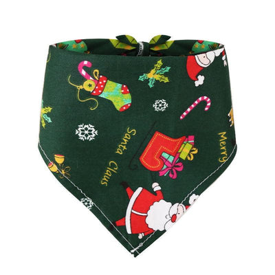 Pet Supplies Dogs Cats Christmas Cotton Printed Pet Dress Triangle Scarf - Dog Hugs Cat