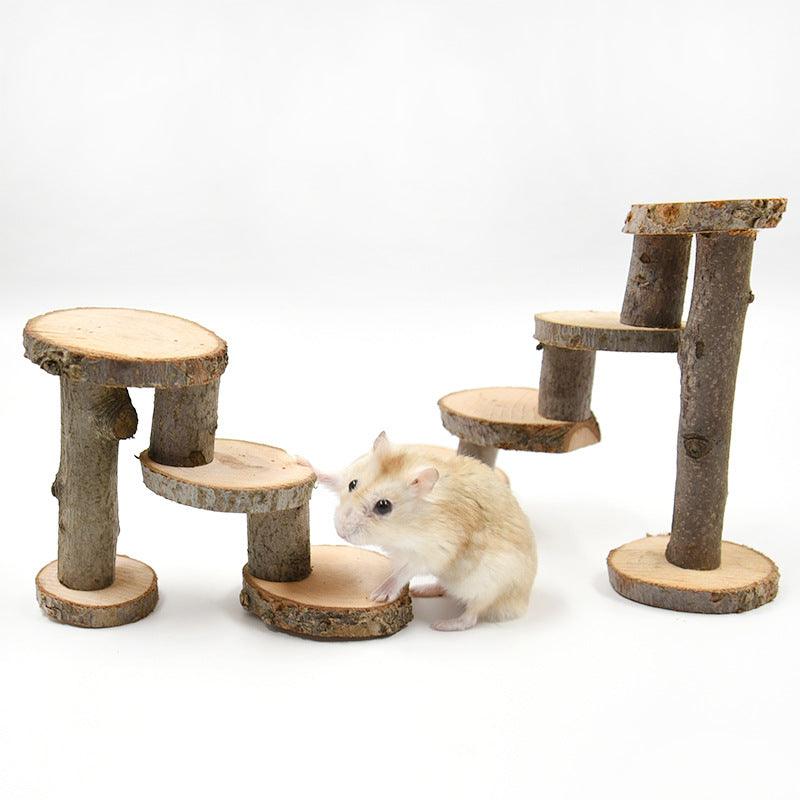 New Hamster Climbing Ladder Wood Chewing Toy - Dog Hugs Cat