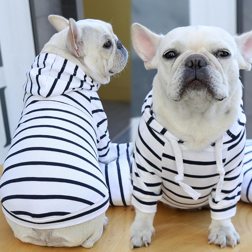 Pet Dog Cat Hoodie Striped Clothes - Dog Hugs Cat