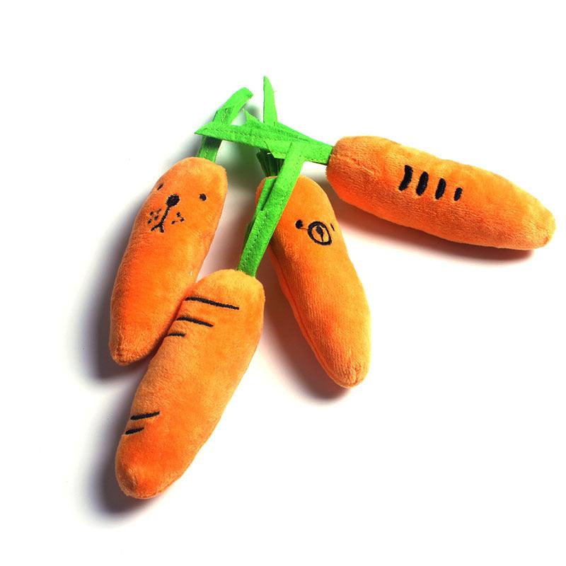 Pet Toys Cat Dog Plush Chew Toy Molar Carrot Squeak Toy - Dog Hugs Cat