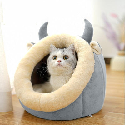 Cat House Villa Enclosed Cat Supplies Bed - Dog Hugs Cat