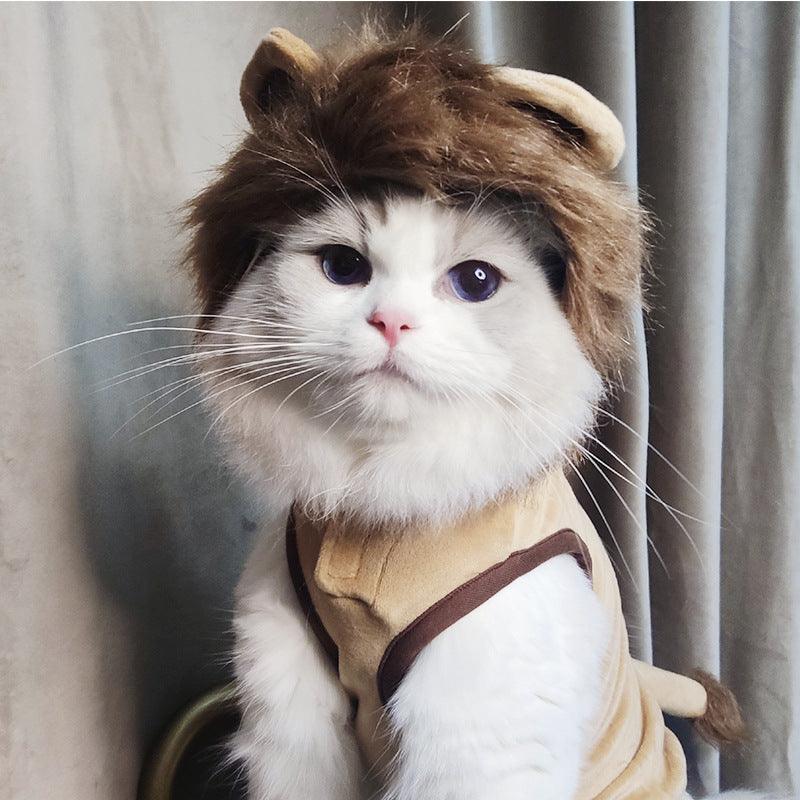 Dog Lion Clothes Pet Supplies Halloween Cat Clothes - Dog Hugs Cat