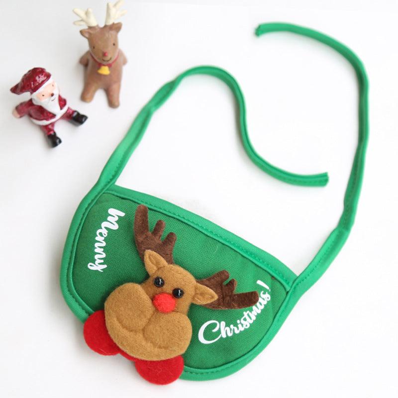 Dog Cat Pet Christmas Hat Saliva Towel Bib - Dog Hugs Cat