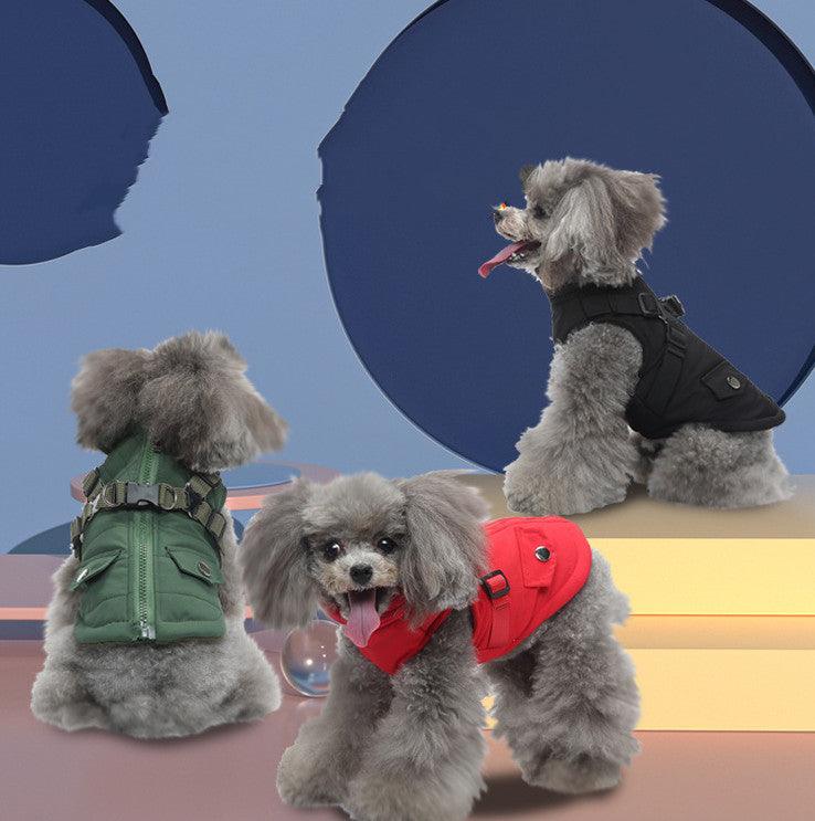 Pet Winter Cotton Dog Clothes Zipper Jacket Dog Supplies - Dog Hugs Cat