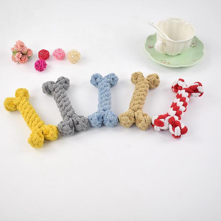 Bite-Resistant Cotton Rope Knot Toy for Dogs - Dog Hugs Cat