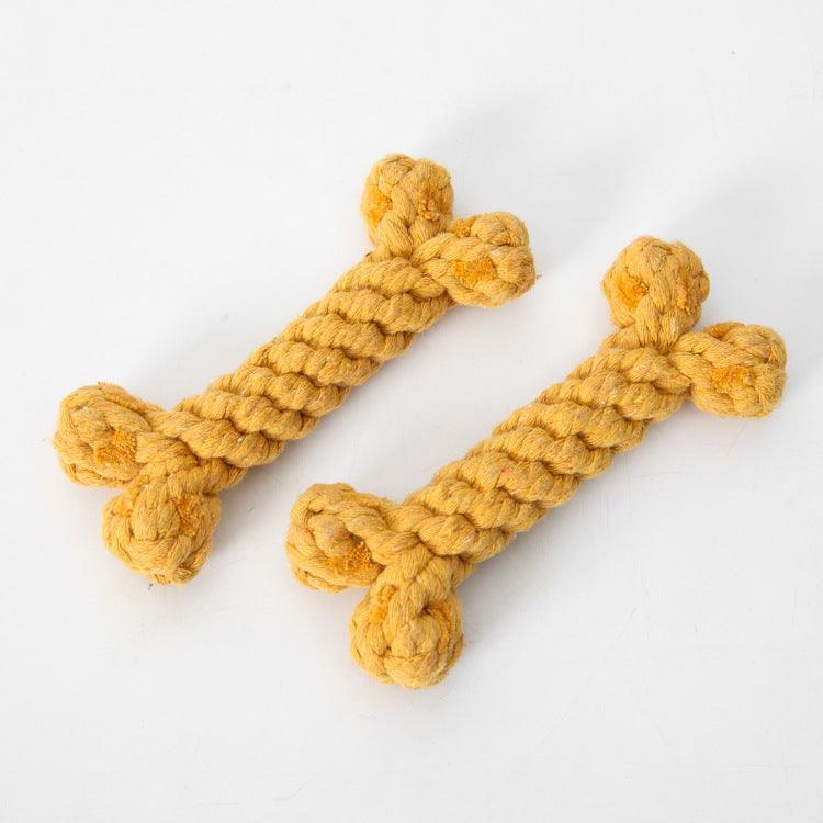 Bite-Resistant Cotton Rope Knot Toy for Dogs - Dog Hugs Cat