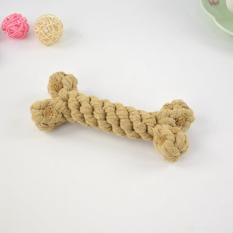 Bite-Resistant Cotton Rope Knot Toy for Dogs - Dog Hugs Cat