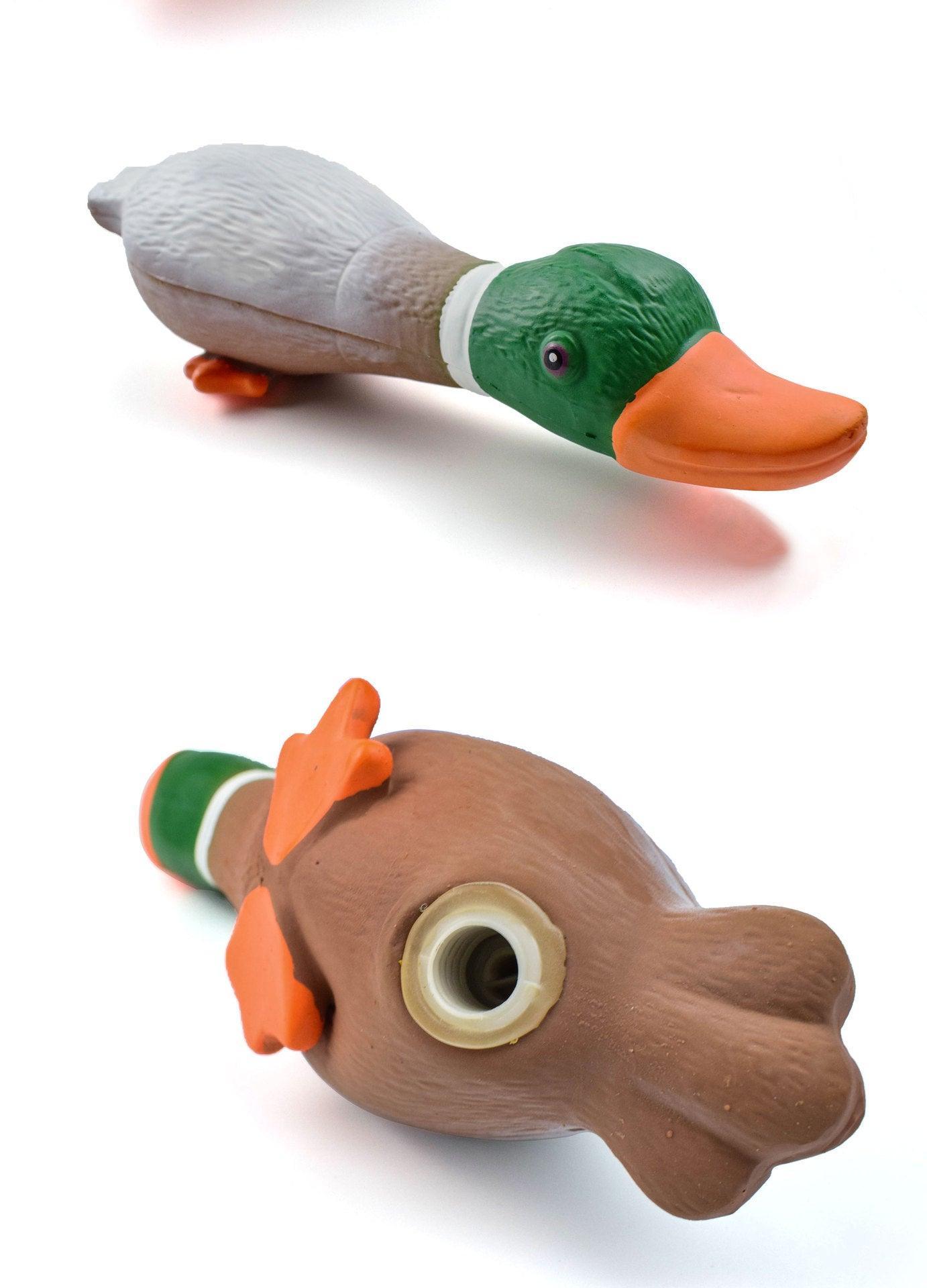 Boredom Buster Latex Duck Dog Toy - Dog Hugs Cat