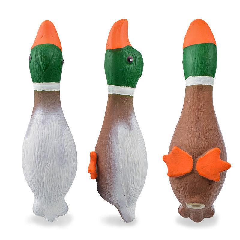 Boredom Buster Latex Duck Dog Toy - Dog Hugs Cat