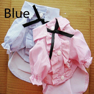 Bow Tie Bubble Sleeve Pet Shirt - Stylish British-Inspired Pet Clothing For Dog Lovers