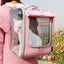 Breathable Bubble Cat Carrier Backpack - Portable Travel Outdoor Shoulder Bag for Small Dogs and Cats - Dog Hugs Cat