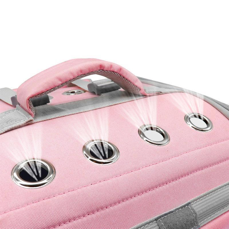 Breathable Bubble Cat Carrier Backpack - Portable Travel Outdoor Shoulder Bag for Small Dogs and Cats - Dog Hugs Cat