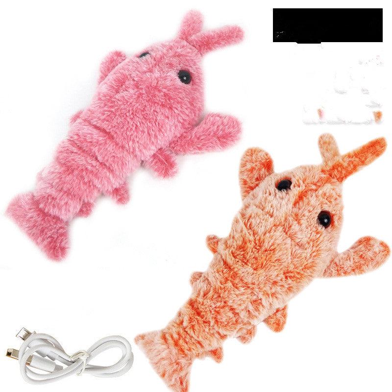 Pet Toys Electric Jumping Shrimp Usb Charging Simulation Lobster Funny Cat Plush Pets Toy - Dog Hugs Cat