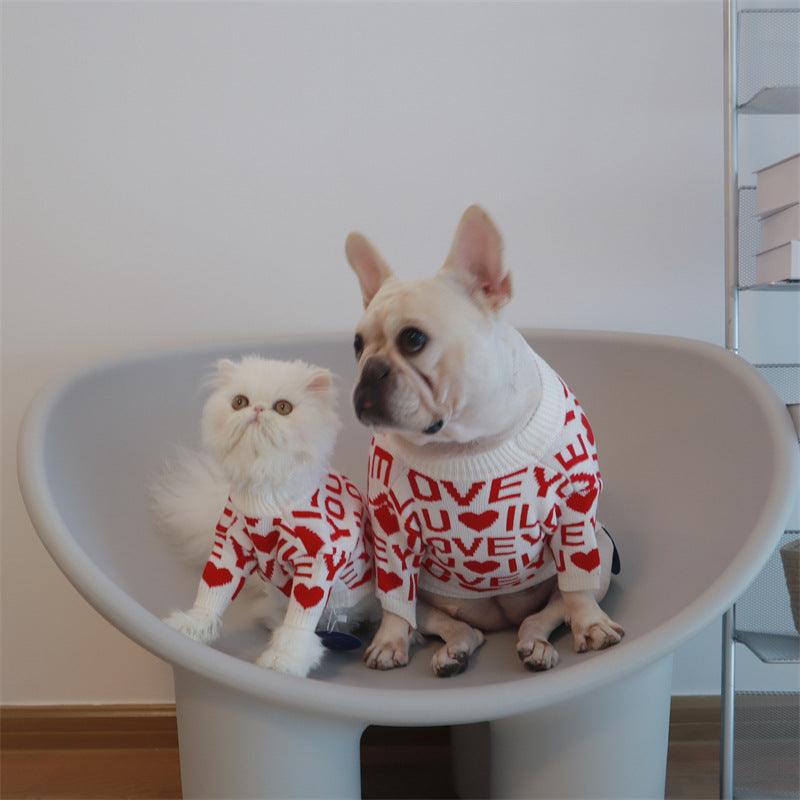 Dog Clothes Pet Padded Warm Sweater - Dog Hugs Cat