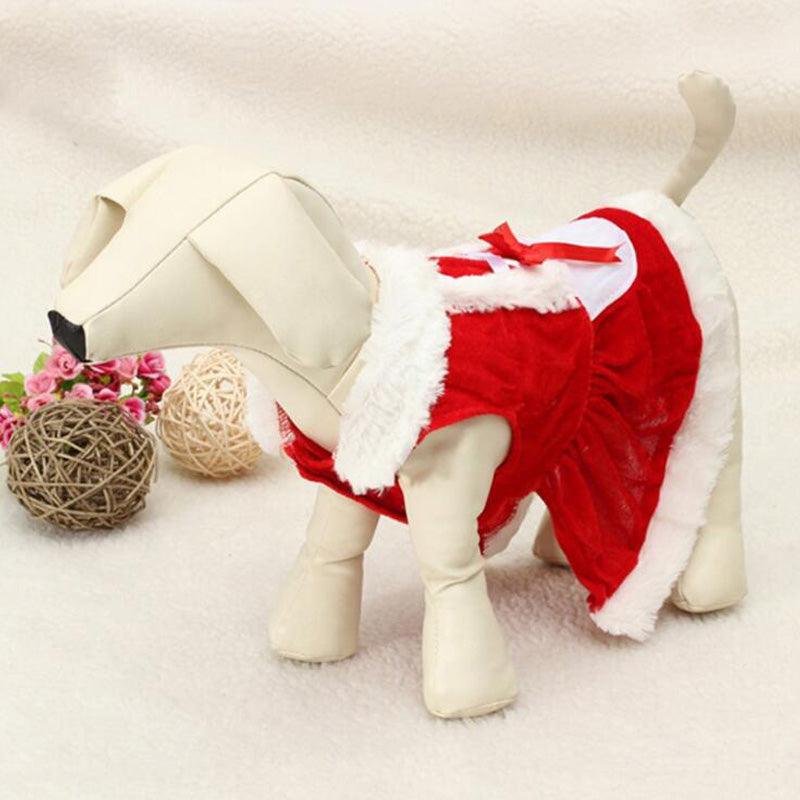 Christmas Dog Clothes Pet Vest Shirt Dog Winter Dress Warm Coat Jacket Clothing For Small Dogs Dress - Dog Hugs Cat