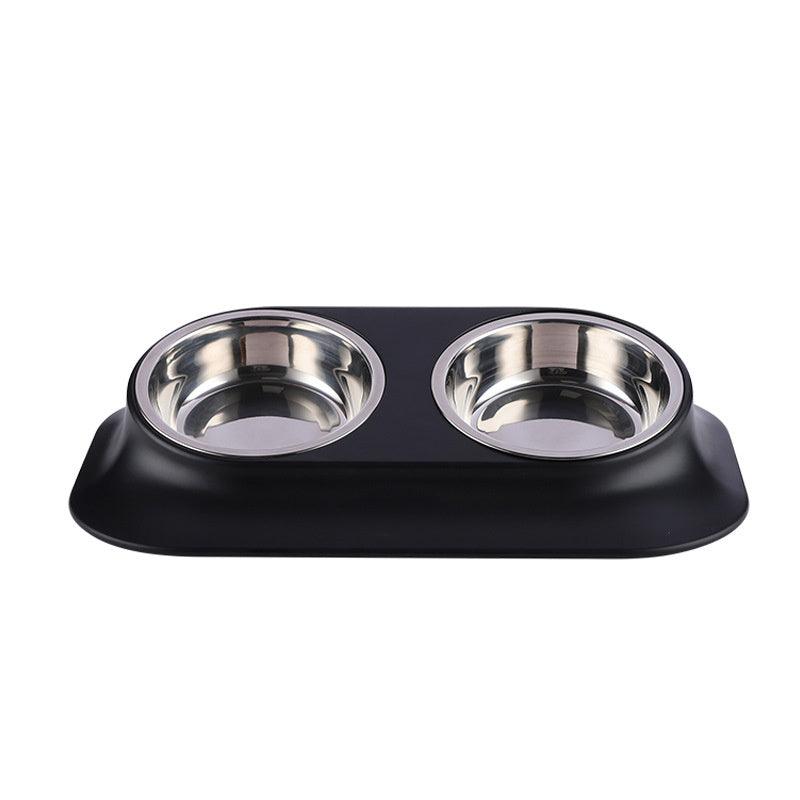 Stainless Steel Dog Bowl Cat Bowl Pet Feeder - Dog Hugs Cat