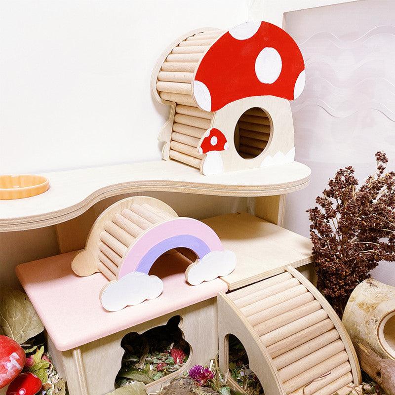 Hamster Multifunctional Staircase Small House Toy - Dog Hugs Cat