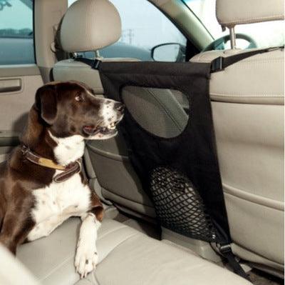 Car Pet Safety Barrier: Premium Rear Seat Pet Guardrail for Ultimate Protection and Isolation - Dog Hugs Cat