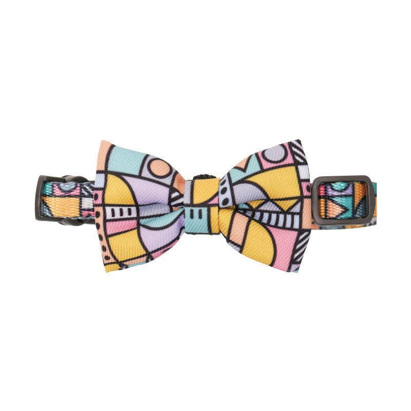 Casual Cotton Bow Tie Cat Collar - Stylish and Playful Accessory for Your Feline Friend - Dog Hugs Cat