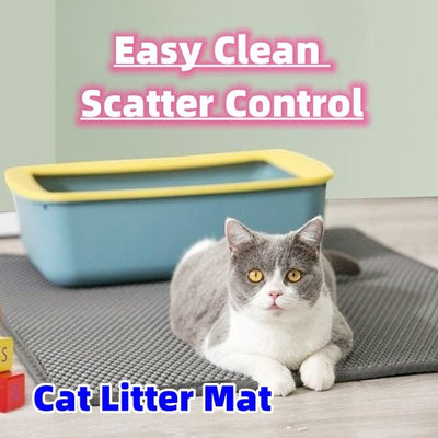 Cat Litter Mat Pet Solid Color Waterproof Cat Litter Mat Easy Clean Scatter Control Pets Supplies - Dog Hugs Cat