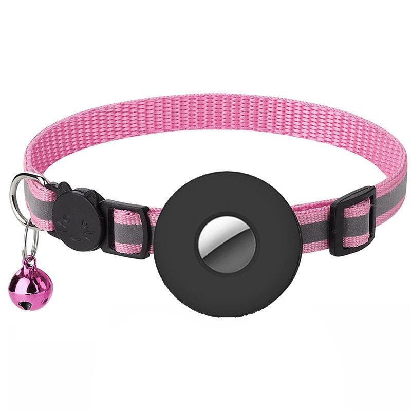 Airtag Pet Collar With Bell Reflective Adjustable Anti-Lost Cat Dog Collar - Dog Hugs Cat