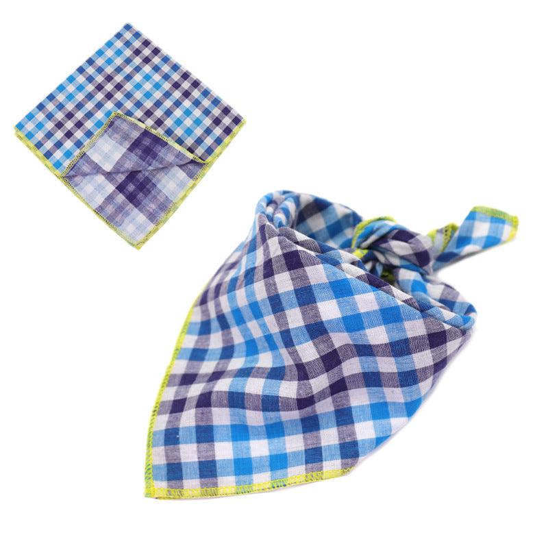 Plaid Double Sided Cotton Pet Scarf - Dog Hugs Cat