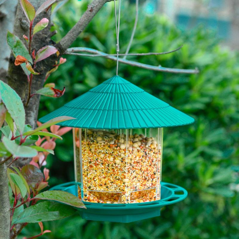 Outdoor Garden Hanging Transparent Bird Feeder - Dog Hugs Cat