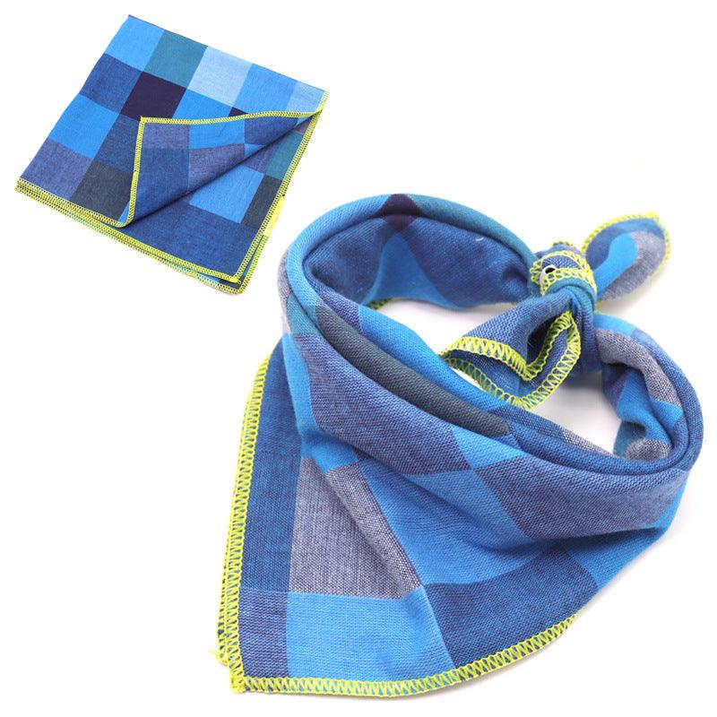 Plaid Double Sided Cotton Pet Scarf - Dog Hugs Cat