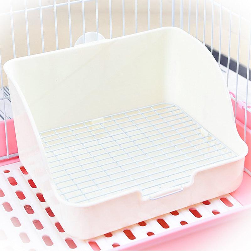 Rabbit Square Toilet Wire Large Heightened Closed Chinchilla Guinea Pig - Dog Hugs Cat