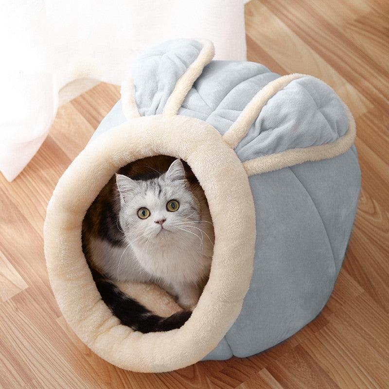 Cat House Villa Enclosed Cat Supplies Bed - Dog Hugs Cat