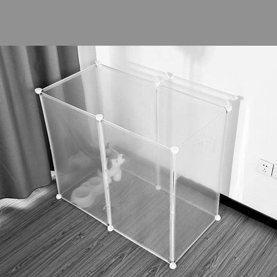 Full Transparent Resin Pet Fence Indoor Dog Cage Free Combination Cat Fence - Dog Hugs Cat