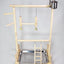 Solid Wood Toy Swing Climbing Ladder Shelf Peony Xuan Double-Layer Stainless Steel Food Box - Dog Hugs Cat