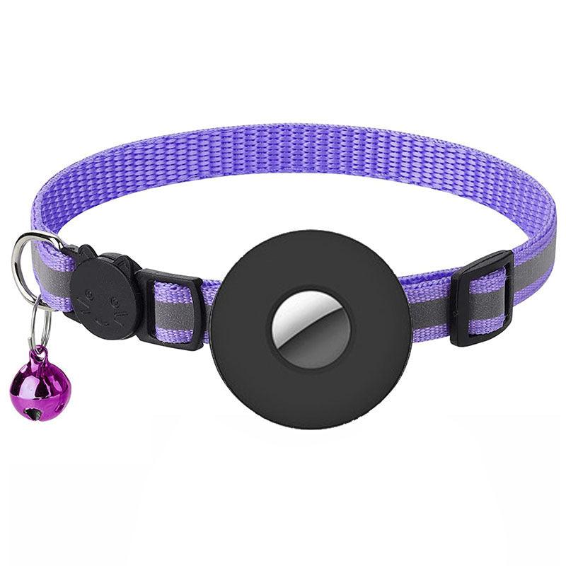 Airtag Pet Collar With Bell Reflective Adjustable Anti-Lost Cat Dog Collar - Dog Hugs Cat