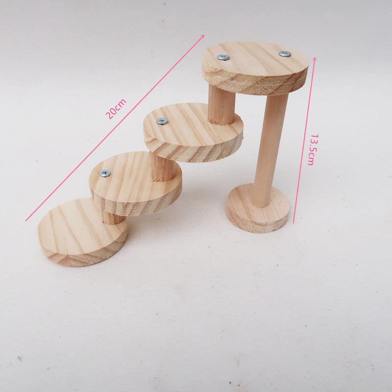 Hamster Toy Solid Wood Spiral Staircase - Dog Hugs Cat