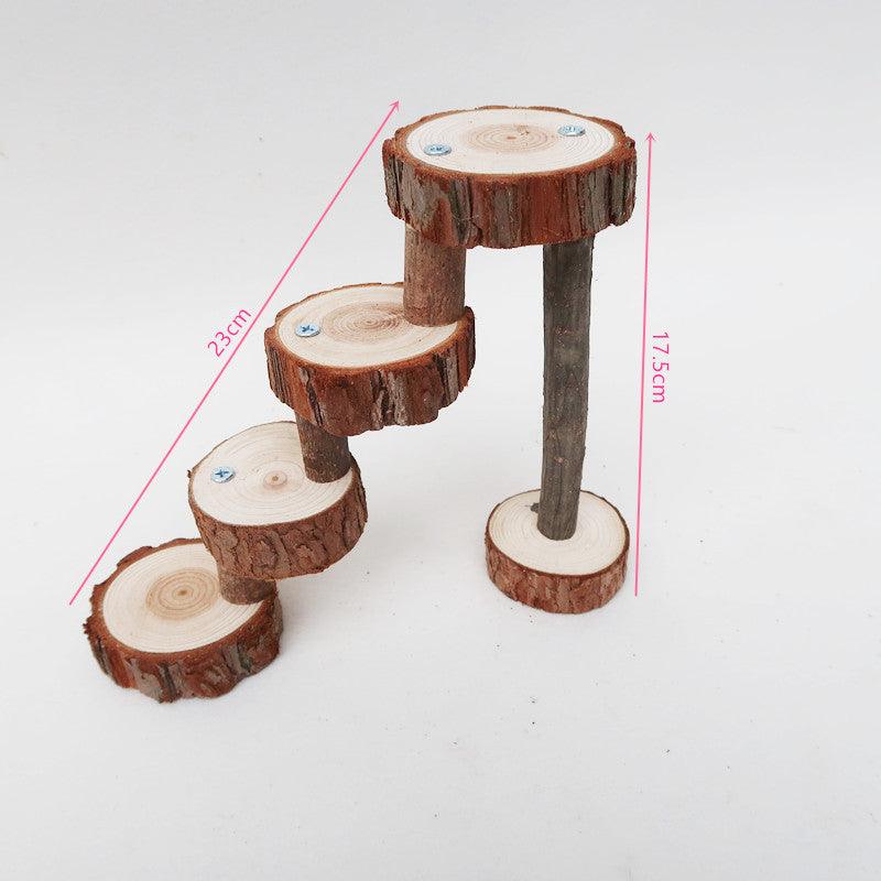 Hamster Toy Solid Wood Spiral Staircase - Dog Hugs Cat