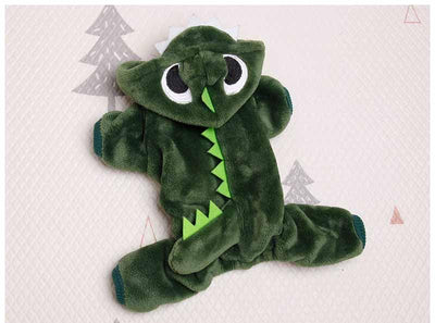 Pet Clothing Thickened Warmth Dinosaur Transform - Dog Hugs Cat