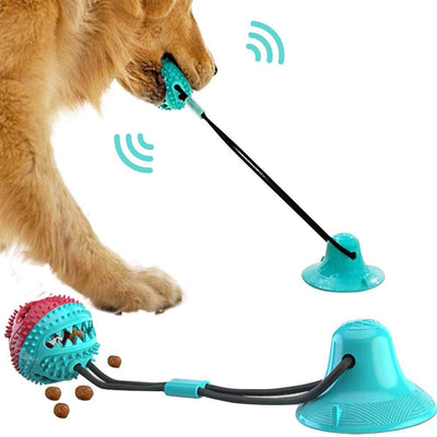 Dog Toys Silicon Suction Cup Tug Interactive Dog Ball Toy For Pet Chew Bite Tooth Cleaning Toothbrush Feeding Pet Supplies - Dog Hugs Cat