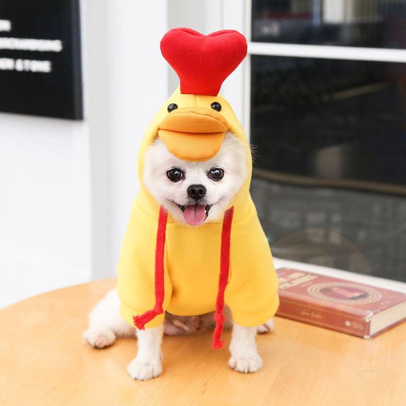 Fruit Dog Clothes Two-Legged Hooded Outfits Green Fleece Clothing Autumn Winter Hoodies - Dog Hugs Cat