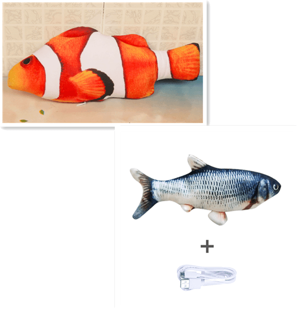 Without Cat Nip Version - Electric Jumping Fish Simulation Electric Fish Toy - Dog Hugs Cat