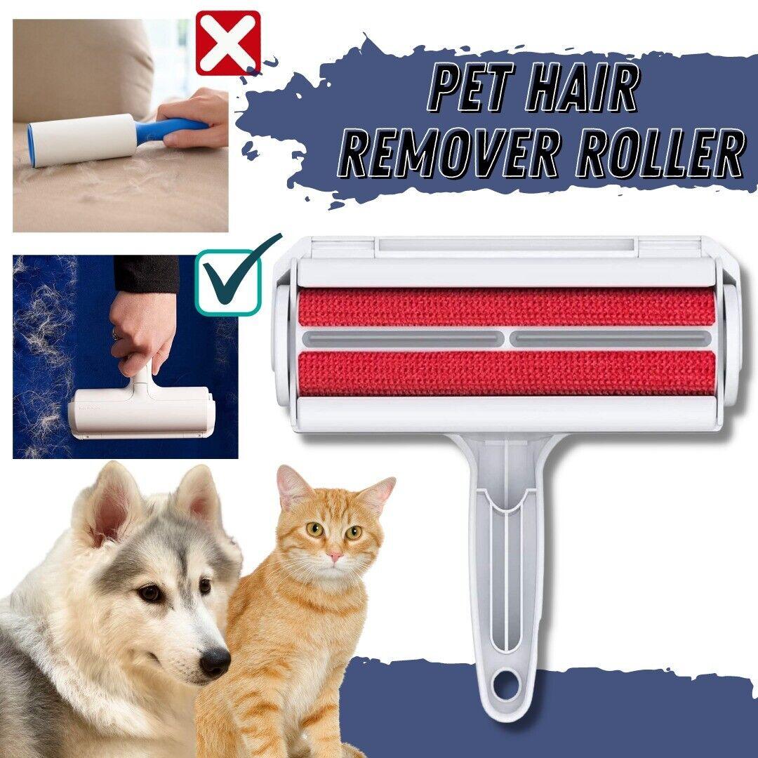 Reusable Pet Hair Lint Remover Dog Cat Hair Roller Cleaning Brush Sofa Clothes - Dog Hugs Cat