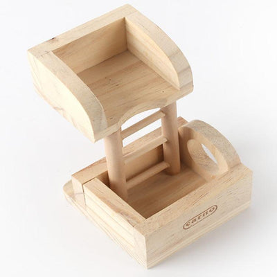 Hamster Lookout Wooden Anti-Bite Toy - Dog Hugs Cat