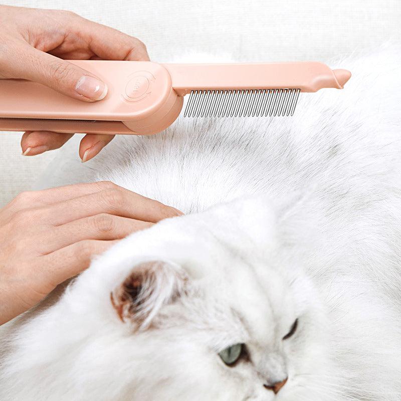 Pet Cat Dematting Comb Dog Grooming Styling Hair Removal Dense Teeth Massage Comb - Dog Hugs Cat