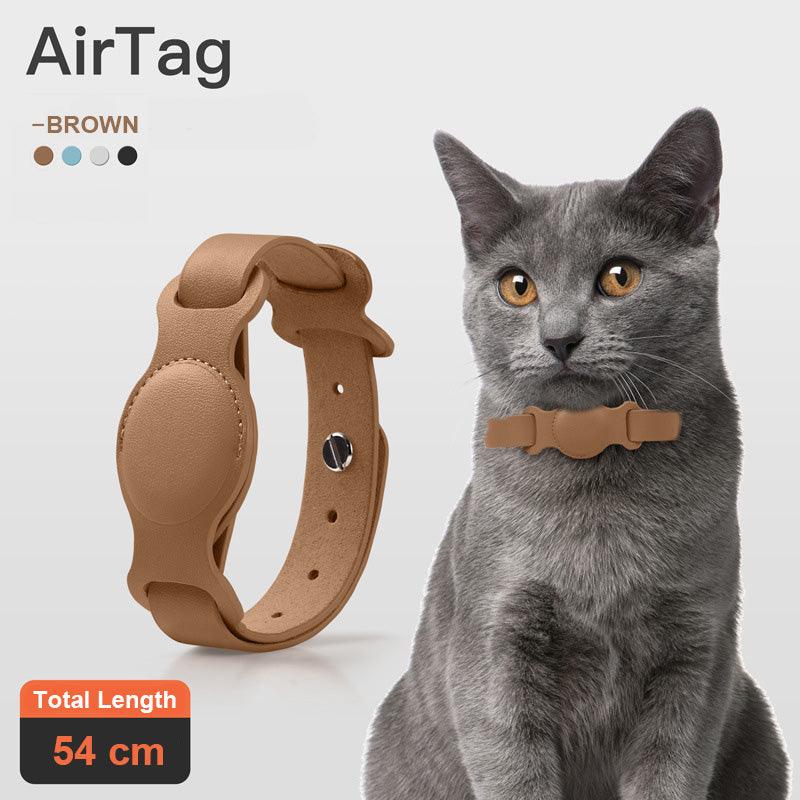 Anti-Lost Device Cat And Dog Pet Collar Chain Leather Case - Dog Hugs Cat