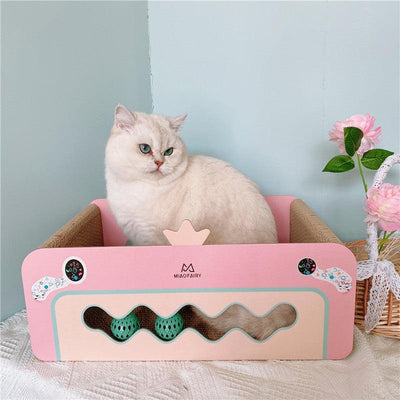Girl'S Heart Corrugated Cat Scratch Board Crown Cat Litter Cat With A Ball Without Dwarfing Cat Claw Toy - Dog Hugs Cat