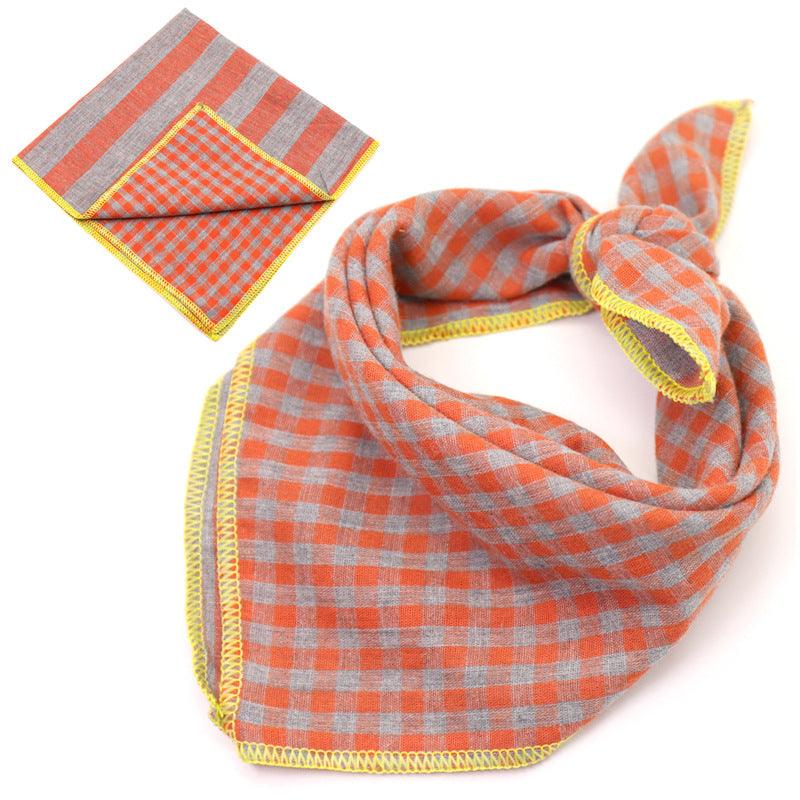 Plaid Double Sided Cotton Pet Scarf - Dog Hugs Cat